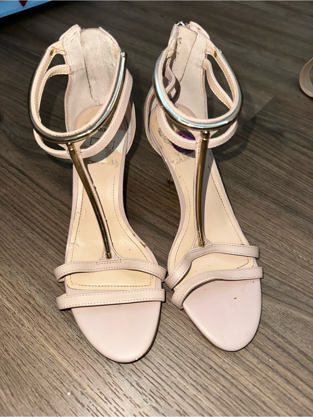 Women's Nude T-Strap Heeled Sandals - Elegant Neutral